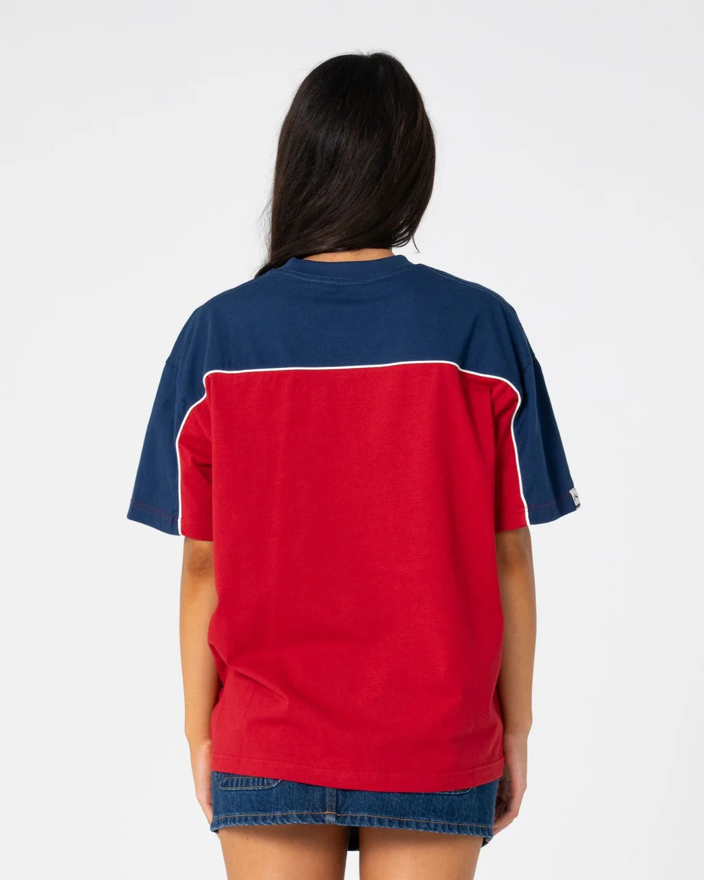 RUSTY ARCHIVED OPS OVERSIZED TEE – CRANBERRY / NAVY
