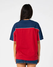RUSTY ARCHIVED OPS OVERSIZED TEE – CRANBERRY / NAVY