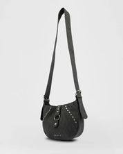 RUSTY BALLAD FAUX SUEDE HANDBAG – BLACK