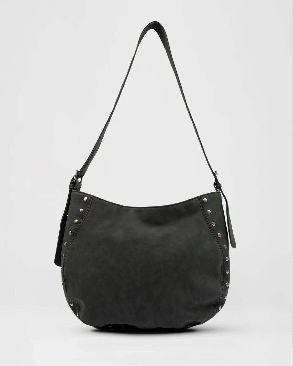 RUSTY BALLAD FAUX SUEDE TOTE BAG – BLACK