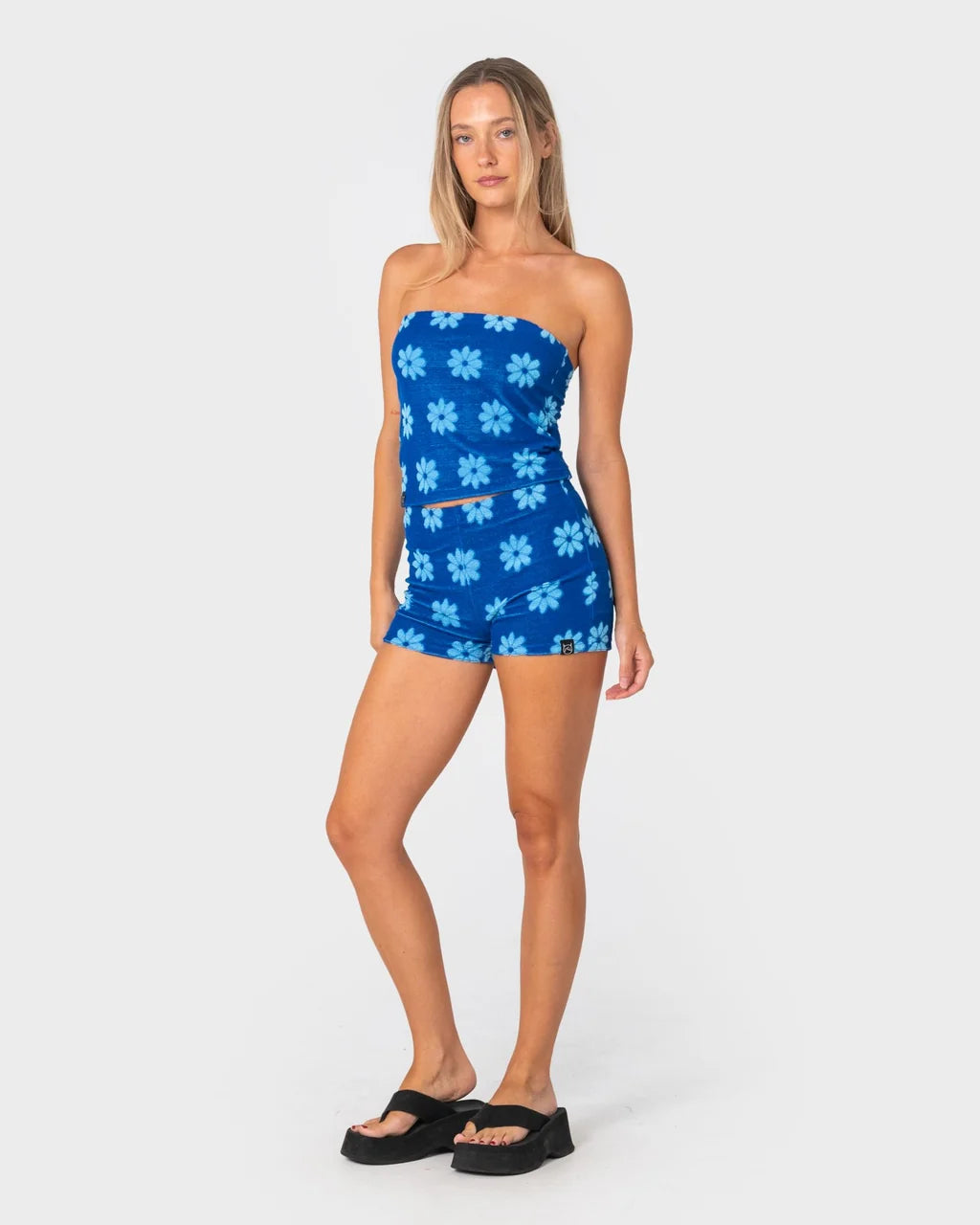RUSTY BLOOM TOWELLING BOOTY SHORT – ROYAL BLUE / BLUE