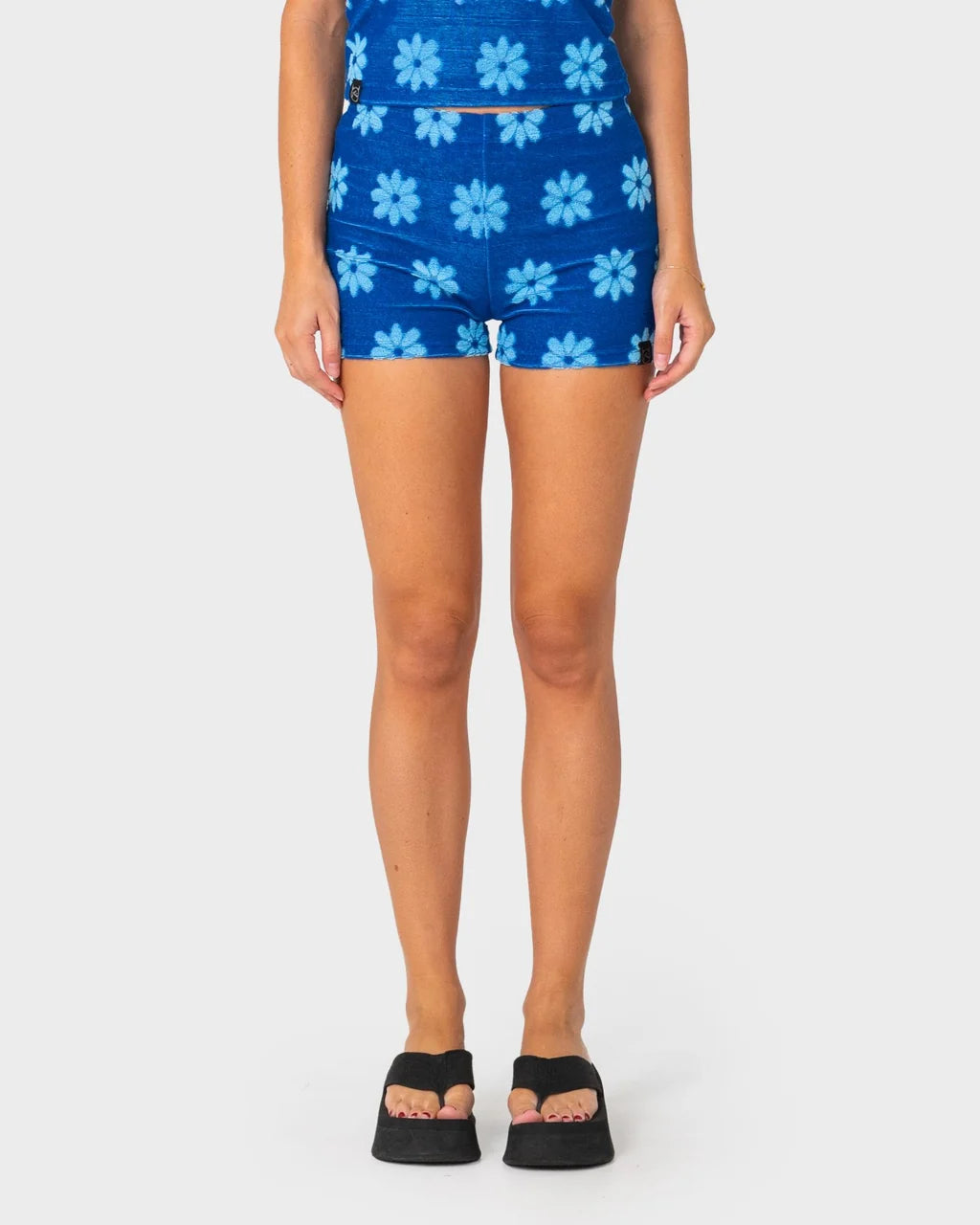 RUSTY BLOOM TOWELLING BOOTY SHORT – ROYAL BLUE / BLUE