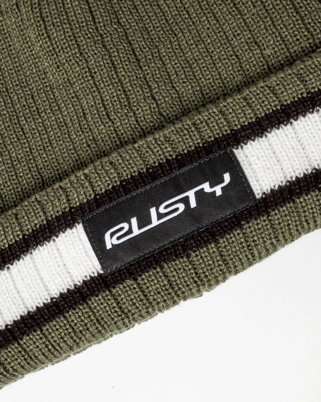 RUSTY BONES REVERSIBLE BEANIE WOMENS KNIT WINTER BEANIE 2 IN 1 SHADOW ARMY