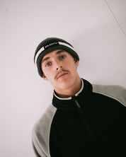 RUSTY BONES REVERSIBLE BEANIE WOMENS KNIT WINTER BEANIE 2 IN 1 BLACK