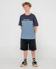 RUSTY BOYS DR. DOT BAGGY JORT KIDS WIDE LEG DENIM SHORT – BLACK OUT