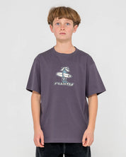 RUSTY BOYS DR. DOT SHORT SLEEVE TEE CASUAL SURF T-SHIRT – COAL