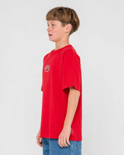 RUSTY BOYS TURBO SHORT SLEEVE TEE CASUAL SURF T-SHIRT – VINTAGE RED