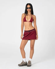 RUSTY BREEZY WIND CHEATER MINI SKIRT – CRANBERRY