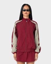 RUSTY BREEZY WIND CHEATER ZIP THROUGH JACKET – CRANBERRY