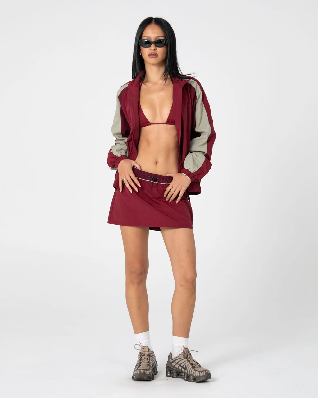 RUSTY BREEZY WIND CHEATER ZIP THROUGH JACKET – CRANBERRY