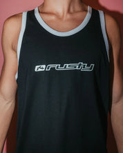 RUSTY BRIGHT TANK – MENS SLEEVELESS COTTON SURF STREET MUSCLE TOP BLACK