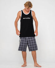 RUSTY BRIGHT TANK – MENS SLEEVELESS COTTON SURF STREET MUSCLE TOP BLACK