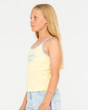 RUSTY BRITNEY TANK – GIRLS COTTON RIBBED SUMMER SINGLET TOP PALE BANANA
