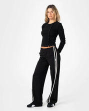 RUSTY BRONSON SIDE STRIPE LOW RISE TRACKPANT – BLACK