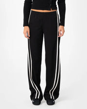 RUSTY BRONSON SIDE STRIPE LOW RISE TRACKPANT – BLACK