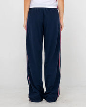RUSTY BROTHER BRONSON LOW RISE TRACKPANT WOMENS BAGGY STREETWEAR PANTS NAVY BLUE