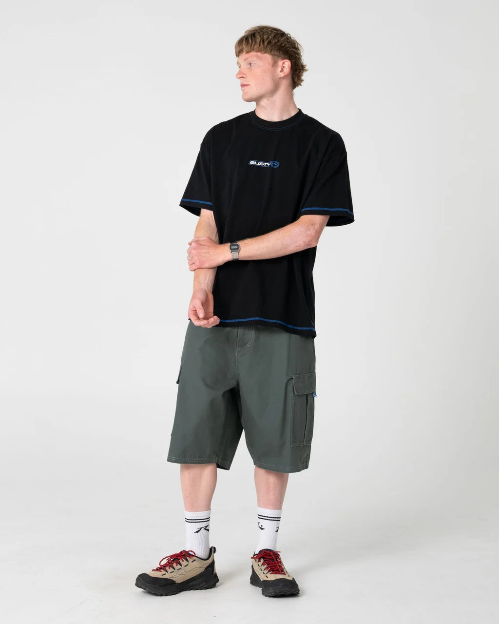 RUSTY BUS DOWN GRAPHIC TEE – BLACK