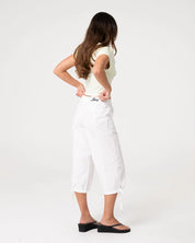 RUSTY CAMERON LOW RISE RELAXED CAPRI PANT – WHITE