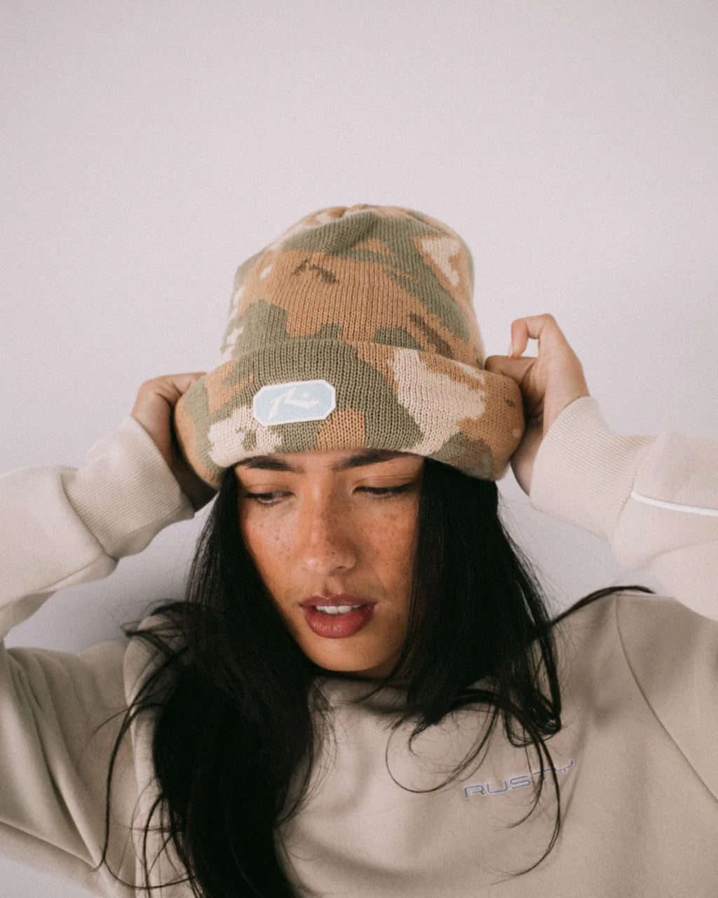 RUSTY CAMOOZY CAMO BEANIE UNISEX KNIT BEANIE CAMO