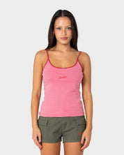 RUSTY CANDY STRIPE CAMI SINGLET – PINK / RED STRIPE