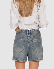 THRILLS CARA MID RISE SHORT – MID DIRTY FADED BLUE