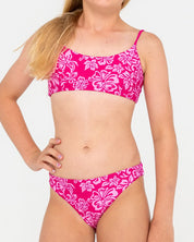 RUSTY CARBO FLORAL BIKINI SET – GIRLS TWO PIECE SWIMWEAR CARBO PINK PRINT