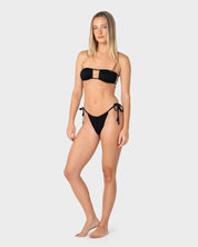 RUSTY CEDAR SIDE TIE CHEEKY BIKINI BOTTOM – BLACK