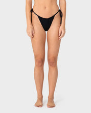 RUSTY CEDAR SIDE TIE CHEEKY BIKINI BOTTOM – BLACK