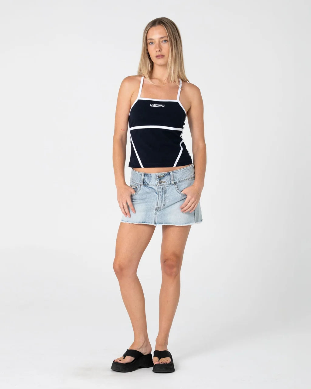 RUSTY CHAOS MICRO MINI DENIM SKIRT – WORN OUT