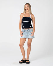RUSTY CHAOS MICRO MINI DENIM SKIRT – WORN OUT