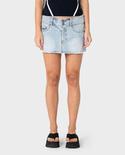 RUSTY CHAOS MICRO MINI DENIM SKIRT – WORN OUT