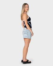 RUSTY CHAOS MICRO MINI DENIM SKIRT – WORN OUT