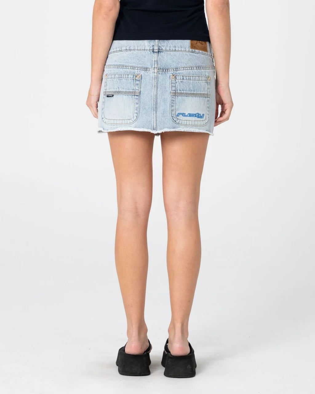 RUSTY CHAOS MICRO MINI DENIM SKIRT – WORN OUT