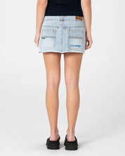 RUSTY CHAOS MICRO MINI DENIM SKIRT – WORN OUT