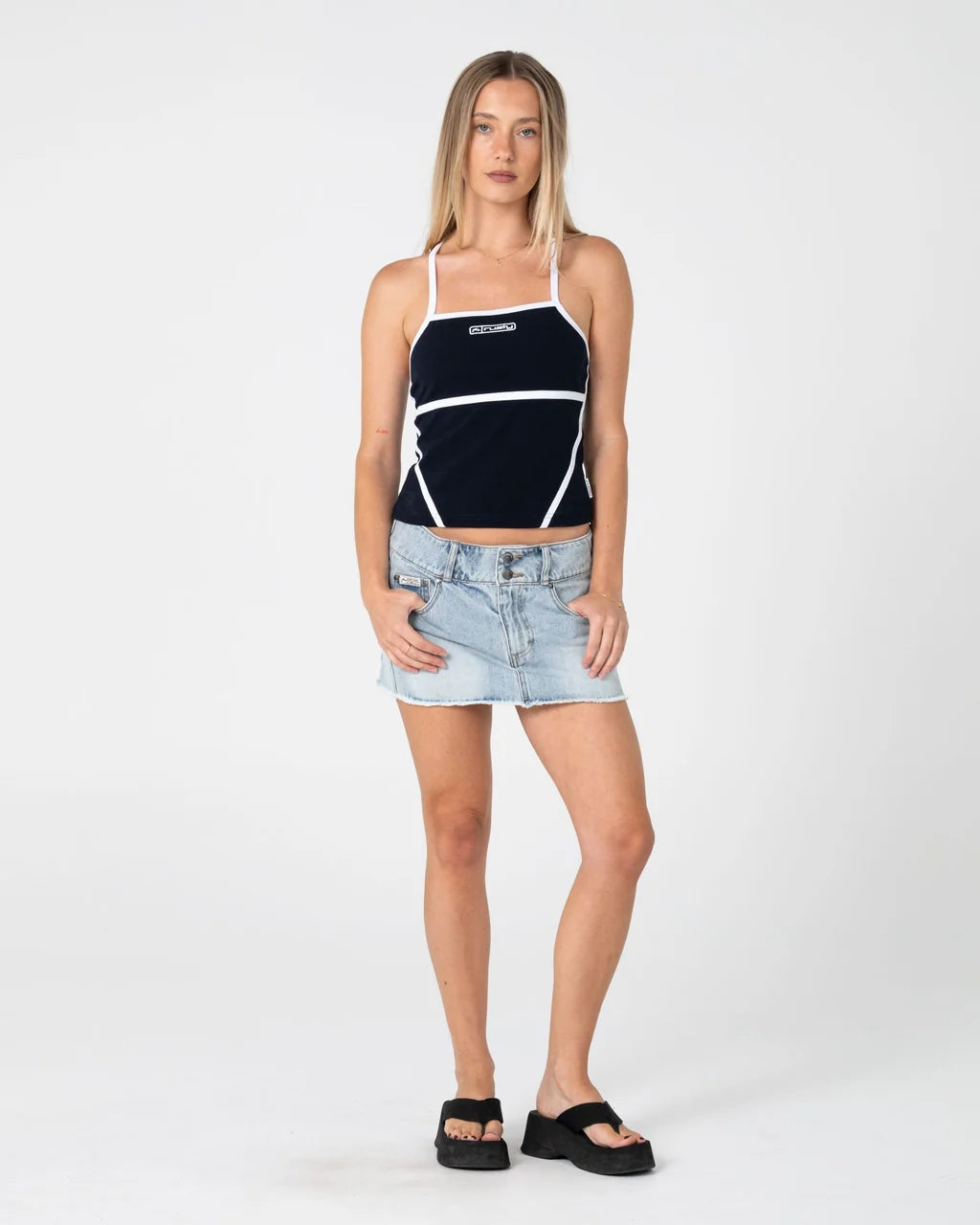 RUSTY CHAOS MICRO MINI DENIM SKIRT – WORN OUT