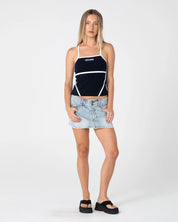 RUSTY CHAOS MICRO MINI DENIM SKIRT – WORN OUT