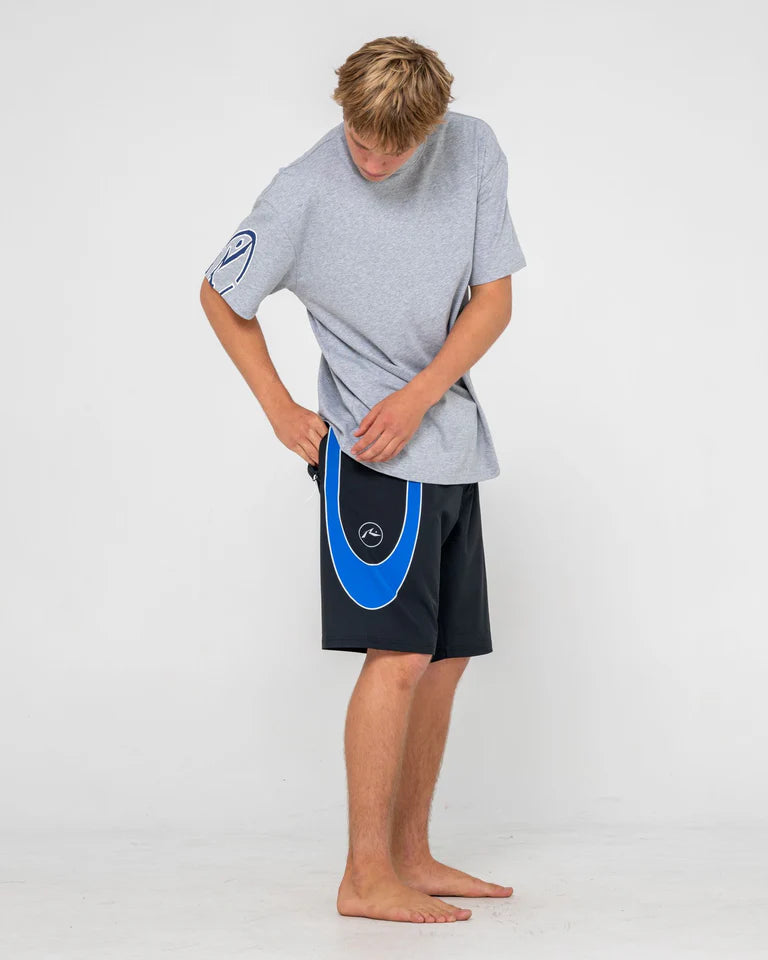 RUSTY CHARGER BAGGY BOARDSHORT MENS WIDE LEG SURF SHORT – BLACK