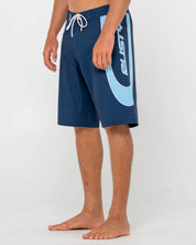 RUSTY CHARGER BAGGY BOARDSHORT – MENS RELAXED FIT SURF SHORT NAVY BLUE