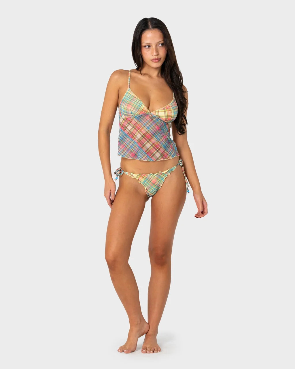 RUSTY CHECK MOI BRAZILIAN BIKINI BOTTOM – MULTI CHECK
