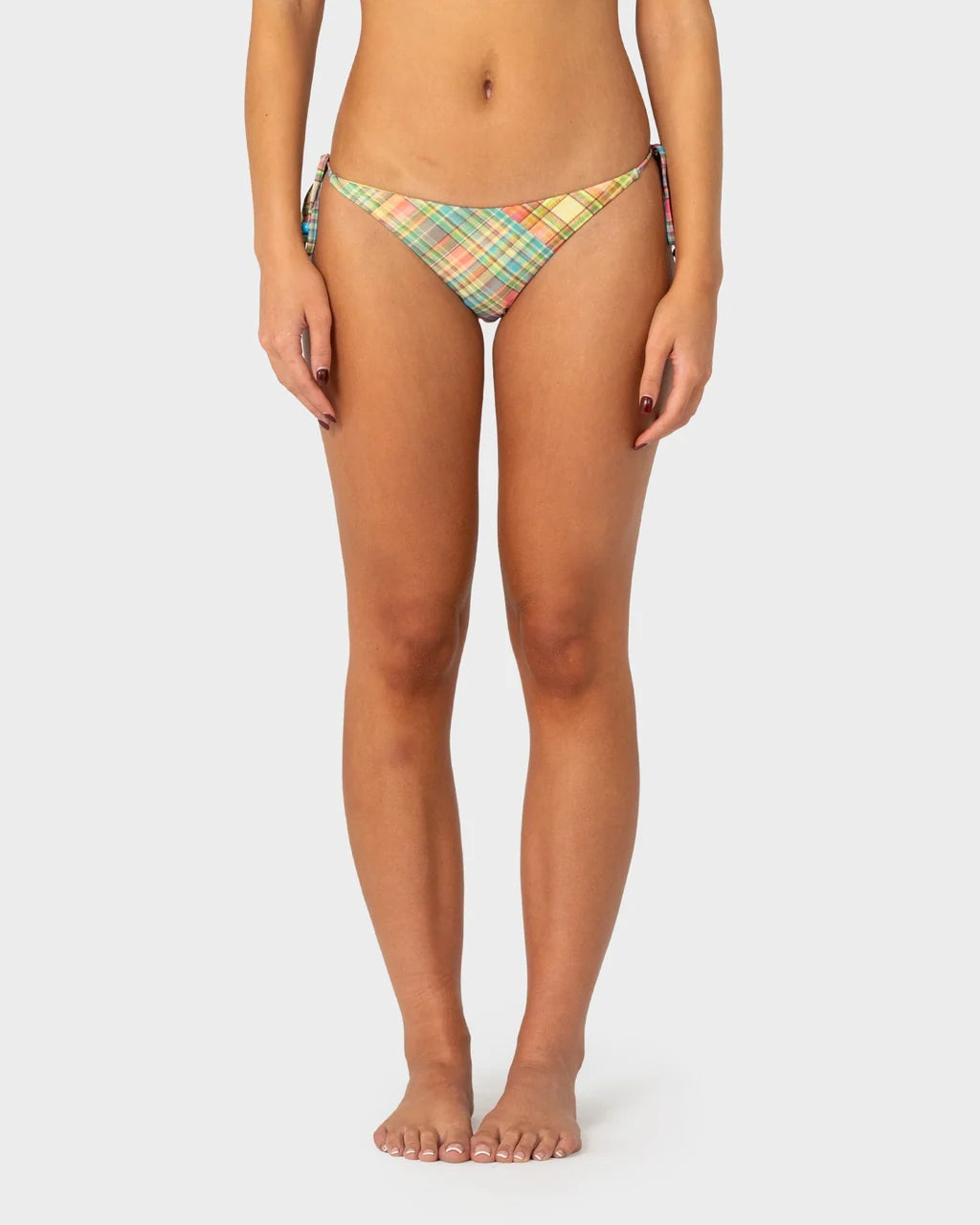 RUSTY CHECK MOI SIDE TIE MIDI BIKINI BOTTOM – MULTI CHECK