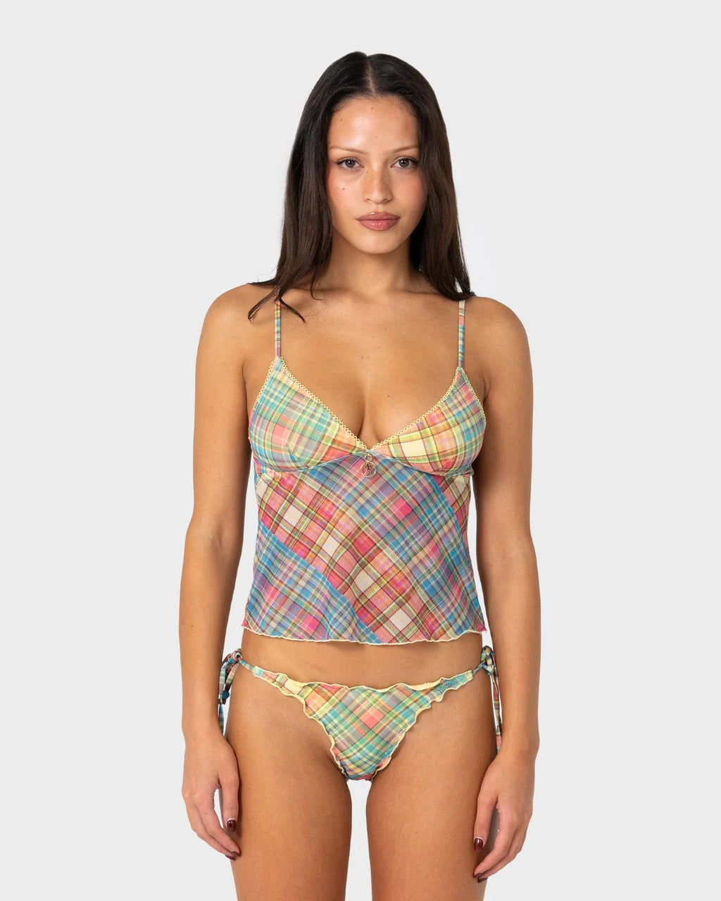 RUSTY CHECK MOI TANKINI CAMI TOP – MULTI CHECK