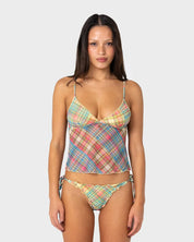 RUSTY CHECK MOI TANKINI CAMI TOP – MULTI CHECK