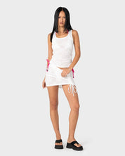 RUSTY CLUB CLASSICS LACE RUCHED TOP – WHITE