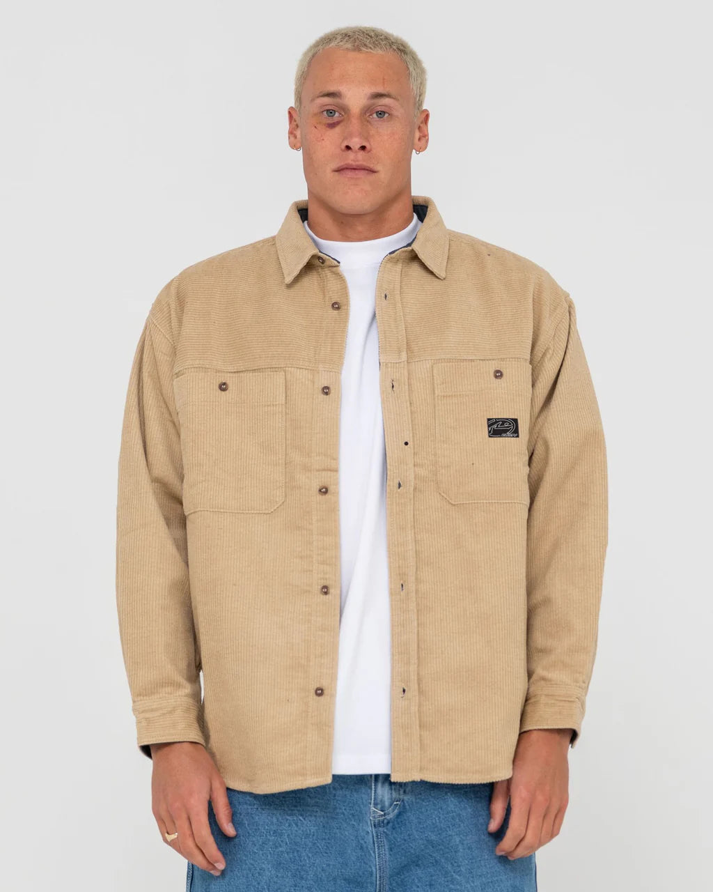 RUSTY COBRA CORD OVERSHIRT MENS CORDUROY SHIRT JACKET STREETWEAR LIGHT FENNEL