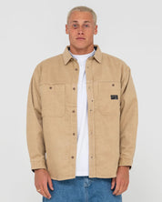 RUSTY COBRA CORD OVERSHIRT MENS CORDUROY SHIRT JACKET STREETWEAR LIGHT FENNEL