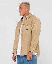 RUSTY COBRA CORD OVERSHIRT MENS CORDUROY SHIRT JACKET STREETWEAR LIGHT FENNEL
