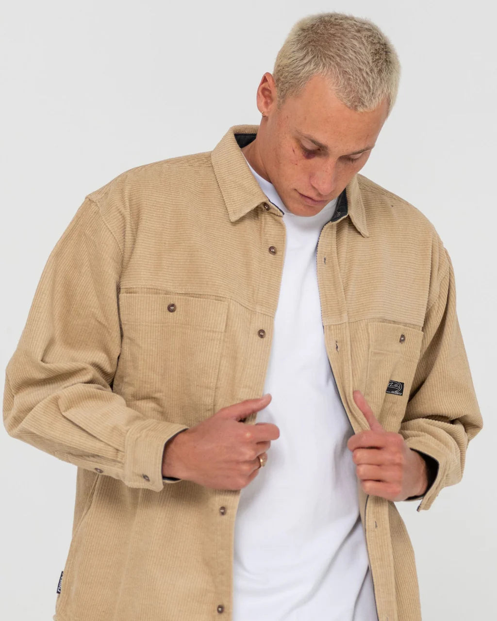 RUSTY COBRA CORD OVERSHIRT MENS CORDUROY SHIRT JACKET STREETWEAR LIGHT FENNEL