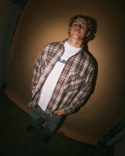 RUSTY COBRA FLANNEL LONG SLEEVE SHIRT MENS CHECK SHIRT STREETWEAR PURPLE ASH