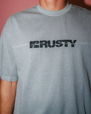 RUSTY COMMANDER GRAPHIC TEE – MENS COTTON SURF STREET LOGO T-SHIRT ULTIMATE GREY