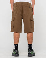 RUSTY COMMANDO 23" BAGGY CARGO SHORT – MENS RELAXED UTILITY SHORT PINECONE